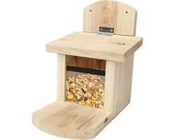 Eekhoorn Voederstation - Voerhuis Knaagdier - Dieren Voeren - Kauwbestendig Dak - 26x20x24 cm - Meerkleurig