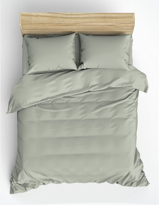 L'Essentiel Maison Ranforce Eenpersoons XXL Dekbedovertrekset - 200x200 cm - 100% Katoen –Saliegroen — afbeelding 2