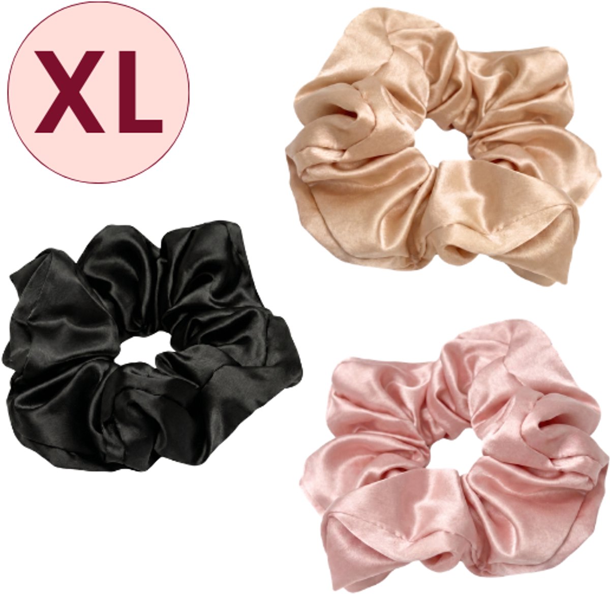 Beyeza Satijnen Scrunchie Groot