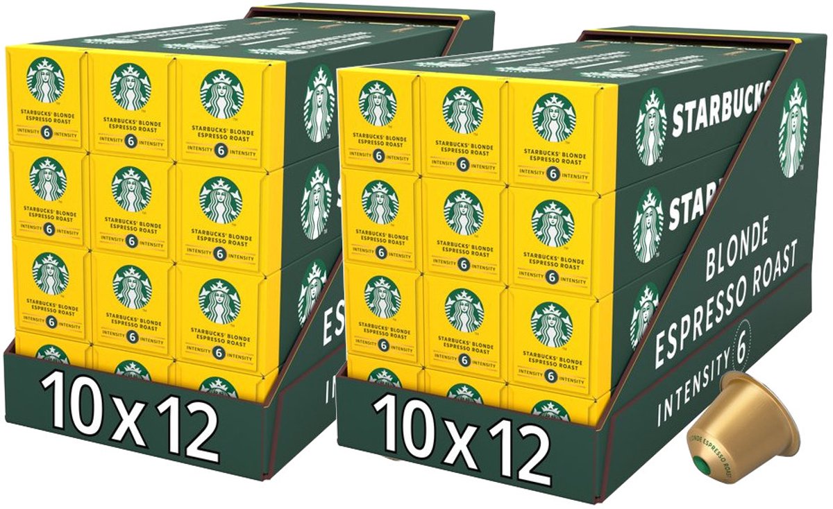 Starbucks by Nespresso Capsules Blonde Espresso Roast - 240 koffiecups (24 doosjes x 10 koffiecups)