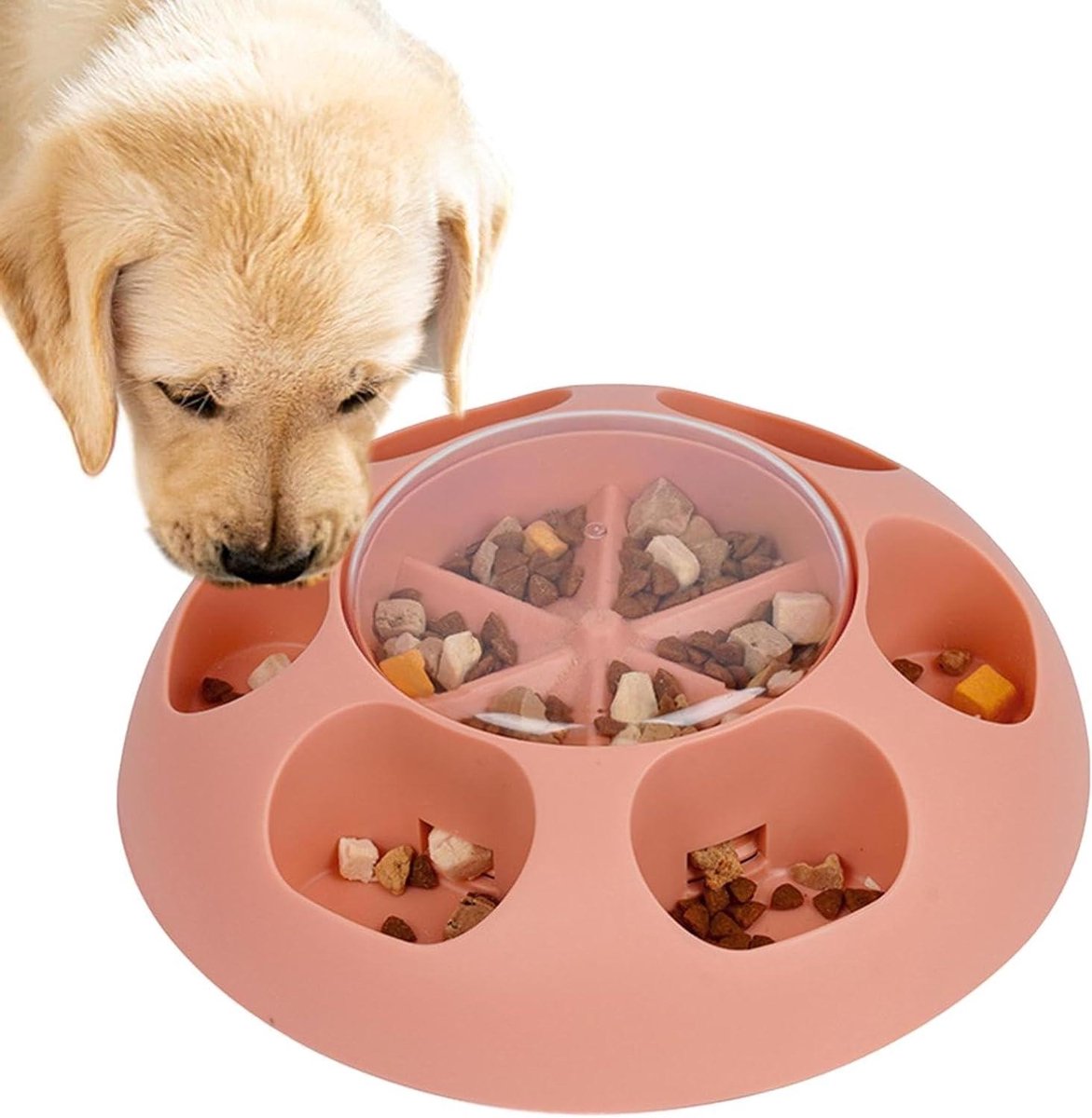 Honden Voerpuzzel - Interactieve Voerbak - Mentale Stimulatie - Langzaam Voeren - 26x26x9 cm - Roze