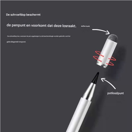 Tablet Pen voor Alle Tablets -1 Stuks - Silicone Touch Screen Pen - Stylus Pen- Capacitive Tablet Pen - Compatibel met Alle Tablets en Mobiele Telefoons -Styluspen - Tablet pen - Smartphone - Tekentablet - Touc — afbeelding 5