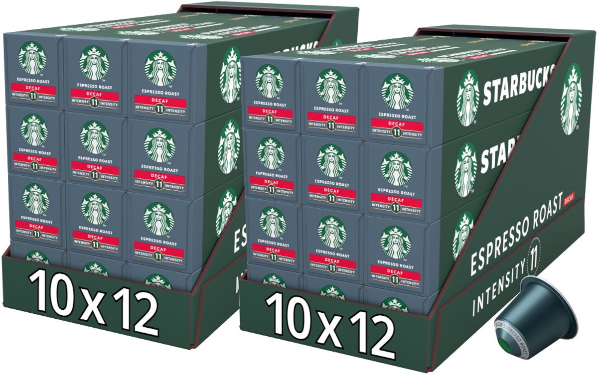 Starbucks by Nespresso Capsules Espresso Roast Decaf - 240 koffiecups (24 doosjes x 10 koffiecups)