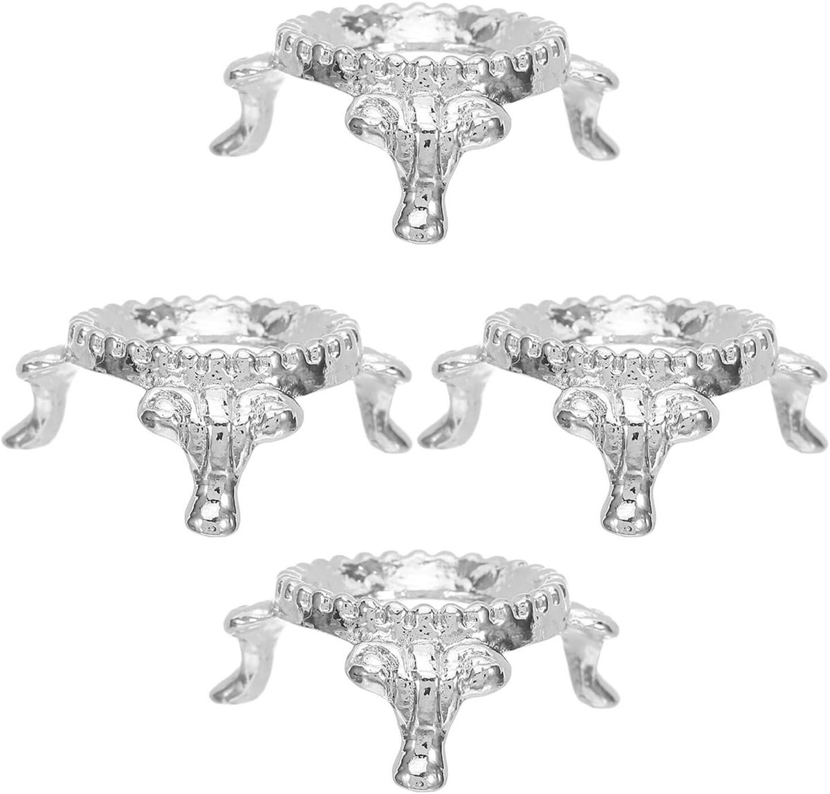 Kristallen Bol Houders - Display Stands - Decoratief Presenteren - Stevig Metaal - 4 Stuks - Zilver
