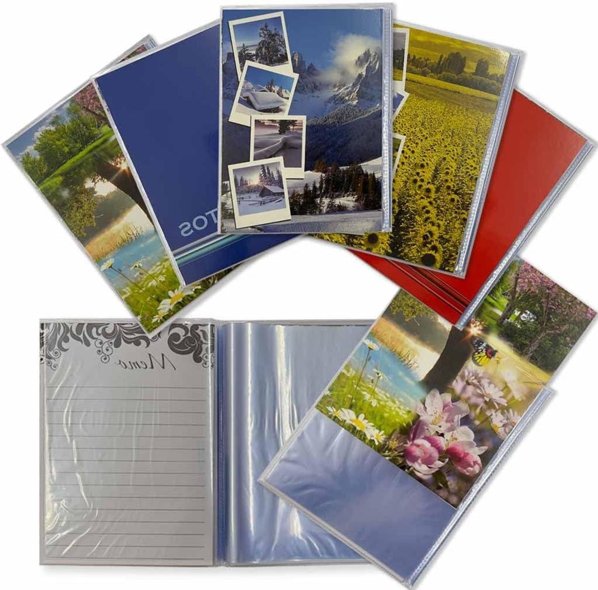 Fotoalbums Set - Album Boek - Herinneringen Bewaren - Personaliseerbare Omslag - 15 x 21 cm - Transparant