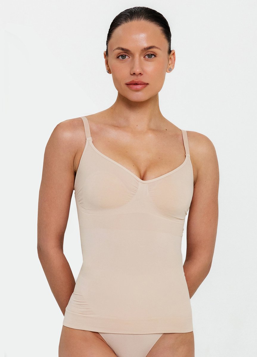 Giulia Cami Shapewear – Corrigerend Topje – Seamless – Dames – Verstelbare Bandjes - XXL - Light Nude