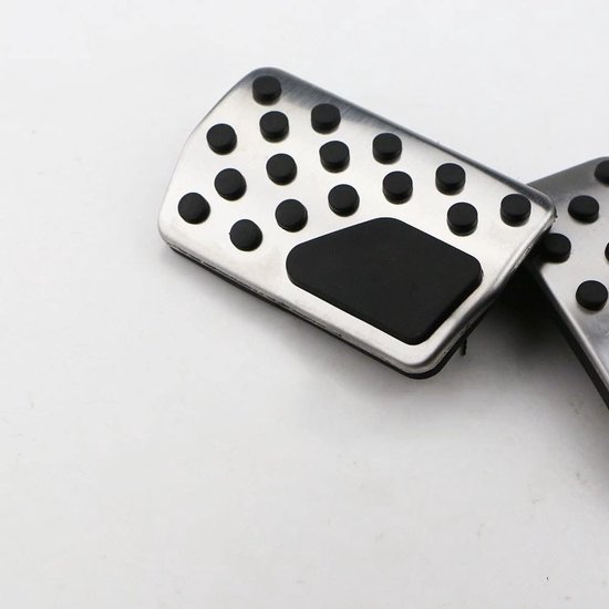 Auto Pedaal Covers - Vervangende Pedaalplaten - Verbeterde Grip - Antislip Textuur - Set van 2 - Zilver Zwart — afbeelding 2