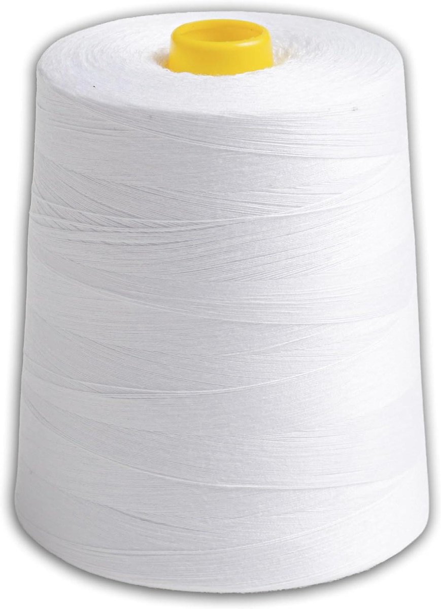 Naaigaren Grote Spoel - Naaimachine Garen - Kleding Naaien - Sterk Polyamide Garen - 9000 Meter - Wit