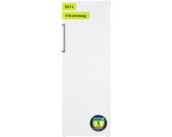Exquisit KS350-V-H-040EW - Koelkast - RVS Handgreep - 5 Jaar Garantie - 331 Liter - 40dB - Wit