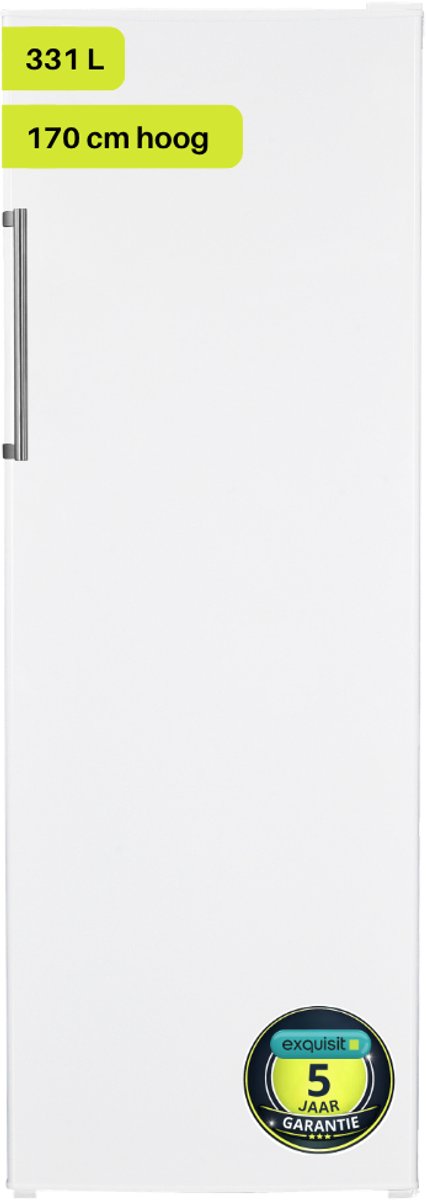 Bol.com Exquisit KS350-V-H-040EW - Koelkast - RVS Handgreep - 5 Jaar Garantie - 331 Liter - 40dB - Wit aanbieding