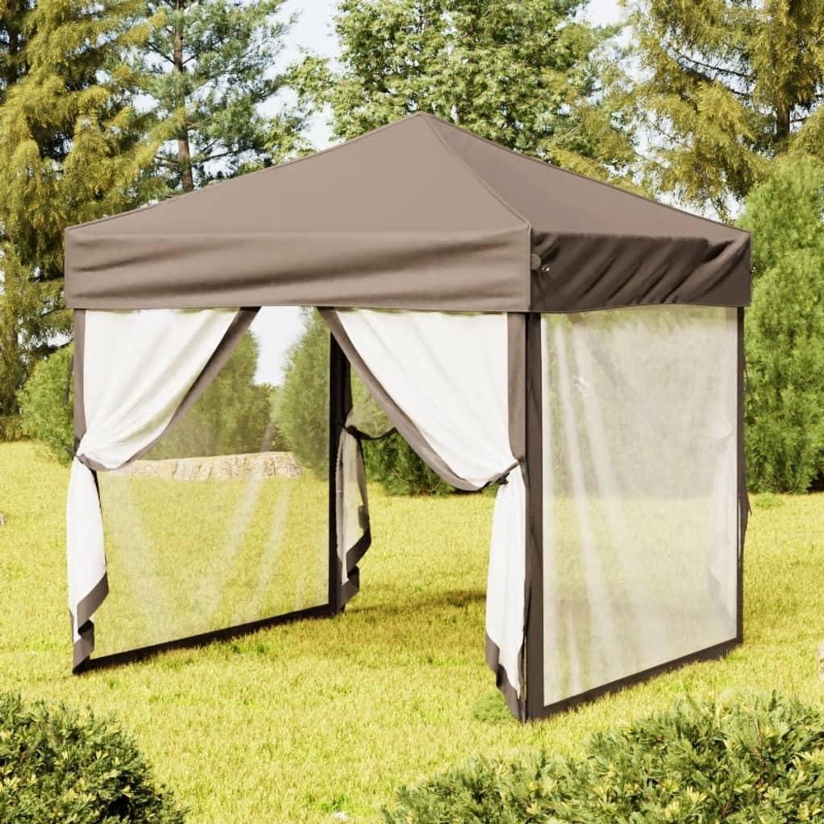 Partytent Opvouwbaar - Feesttent Paviljoen - Buitenfeesten Organiseren - UV- en Waterafstotend - 2x2m - Taupe