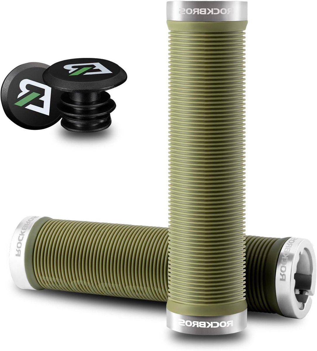 Fietsgrepen Dubbel Slot - Handvatten Stuur - Comfortabel Fietsen - Antislip Gestructureerd Oppervlak - 22.2 mm Binnendiameter - Groen