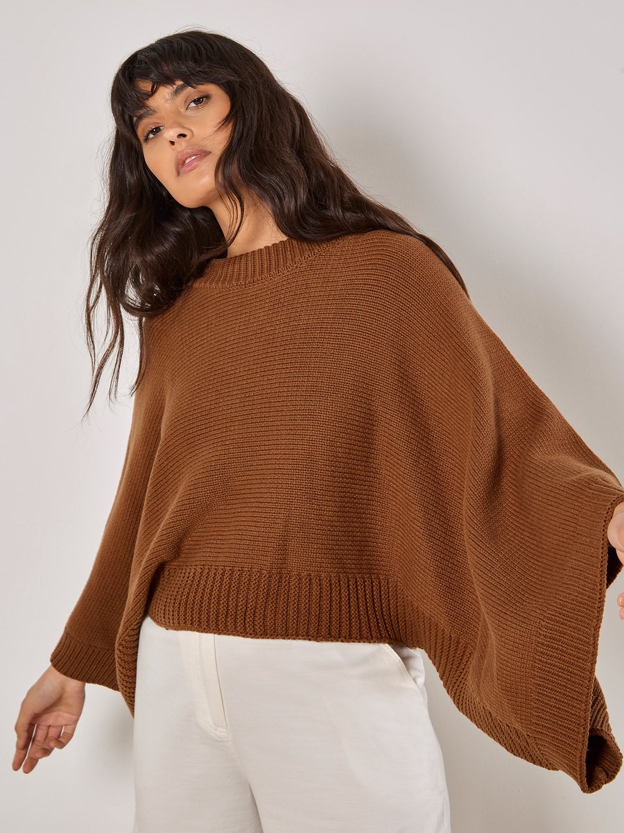 Mock Neck Cape Jumper