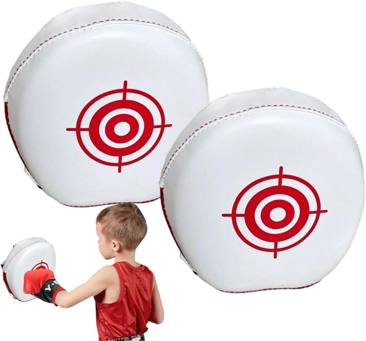 Boksen Stootkussens - Boksen Handdoel Training - Vechtsport Training - Ergonomisch Gebogen Structuur - 16x17x45 cm - Rood