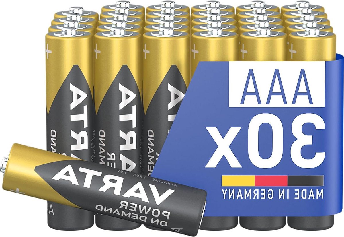 Batterijen AAA - Alkaline Cellen - Apparaten Voeden - Made in Germany - 30 Stuks - Zilver