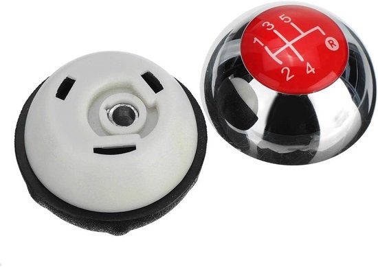 Pookknop Versnellingspook - Handgreep Schakelpook - Comfortabel Schakelen - 5 Snelheden Design - 47mm Hoog - Rood Zilver — afbeelding 5