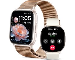 Avalue Smartwatch Dames & Heren - 1,8" AMOLED - Bluetooth Bellen - Hartslag & Bloedzuurstof - Slaaptracker - - Meerdere Sportmodi - Geschikt voor Android en iOS - Rose Gold en Wit