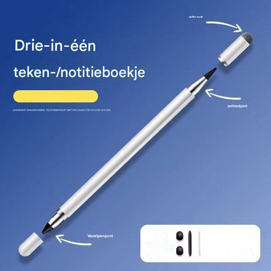 Tablet Pen voor Alle Tablets -1 Stuks - Silicone Touch Screen Pen - Stylus Pen- Capacitive Tablet Pen - Compatibel met Alle Tablets en Mobiele Telefoons -Styluspen - Tablet pen - Smartphone - Tekentablet - Touc — afbeelding 2