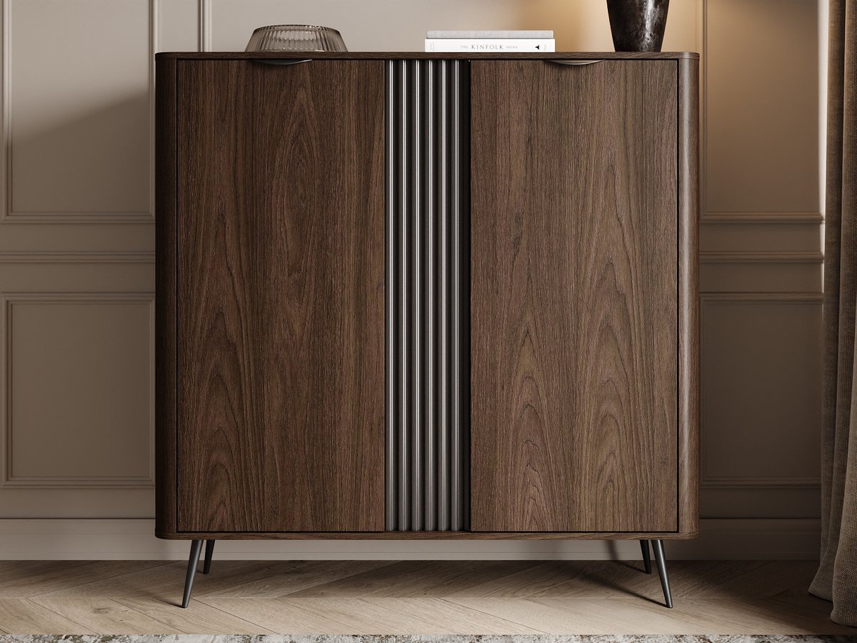 GrainGold - Dressoir Magico - Donker eiken - Met Deuren - Hoog - 113 cm