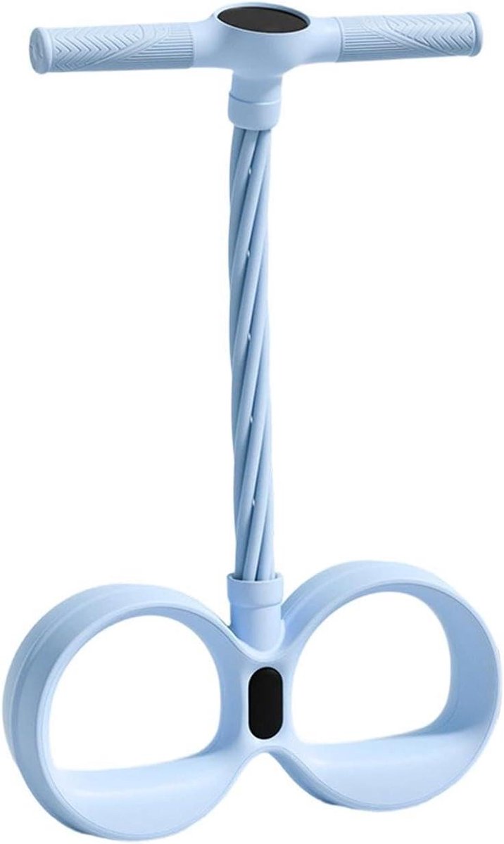 Weerstandskoord Buikspieren - Fitness Touw Pedaal - Thuis Trainen - Met Digitale Teller - 6 Buisjes - Blauw