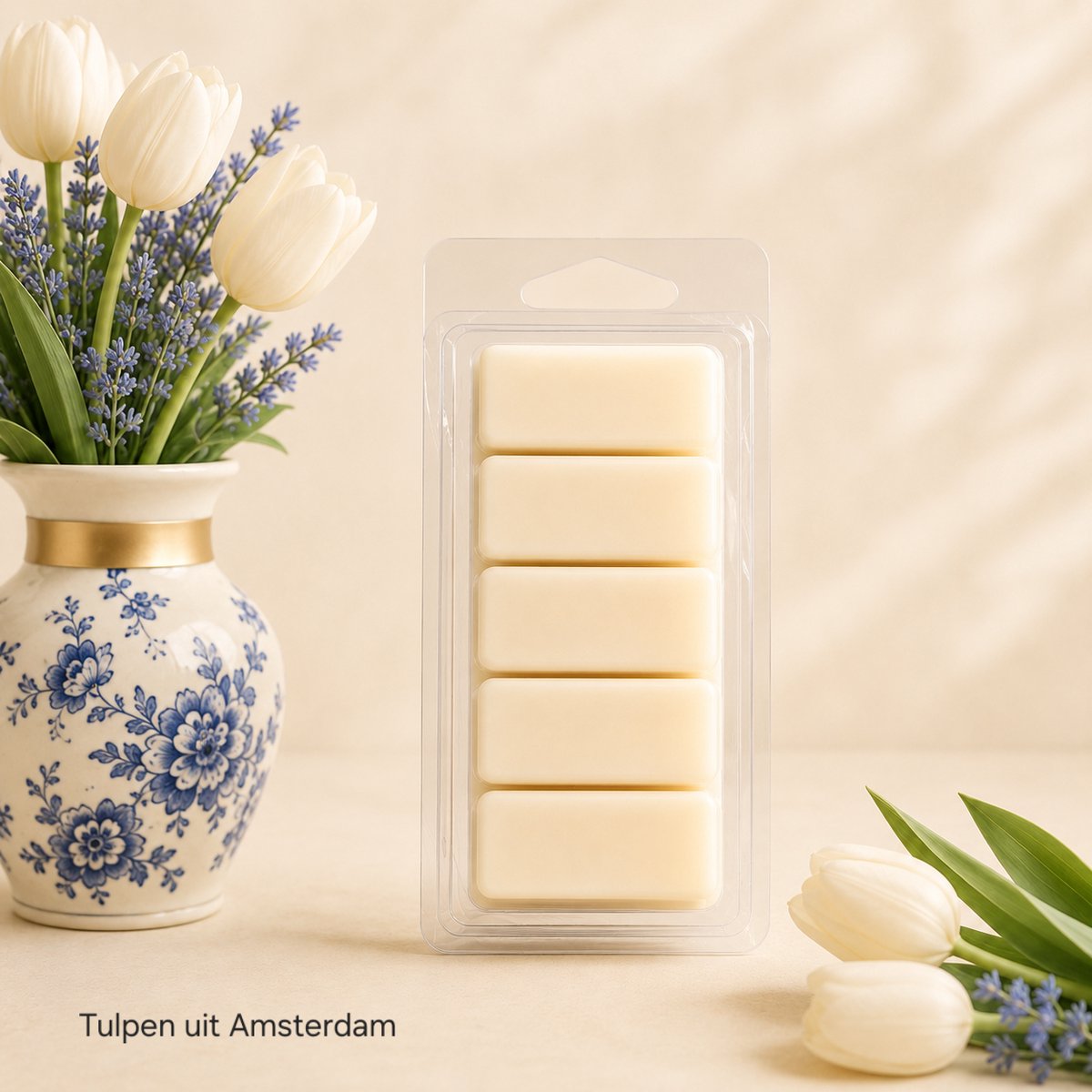 Waxmelts Tulpen uit Amsterdam - Snapbar - 55 gram - Sojawas - Handmade - Dierproefvrij - Vegan - Huisparfum - Voor in geurbrander - Waxbrander - Geur in huis - Wax melt - Geurkaars - Parfum