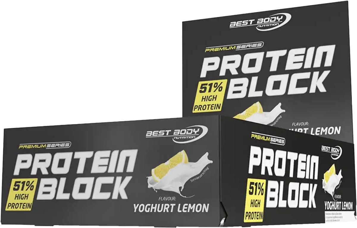 Best Body Nutrition Hardcore Protein Block - Eiwitrepen - 1 box - Yoghurt Lemon