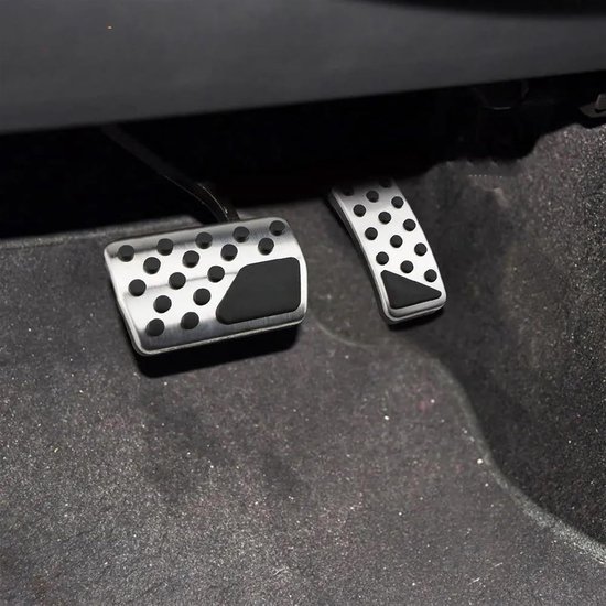 Pedaalhoezen Auto - Vervangingsset Pedalen - Verbeter Rijervaring - Antislip Oppervlak - One Size - Zilver Zwart — afbeelding 4