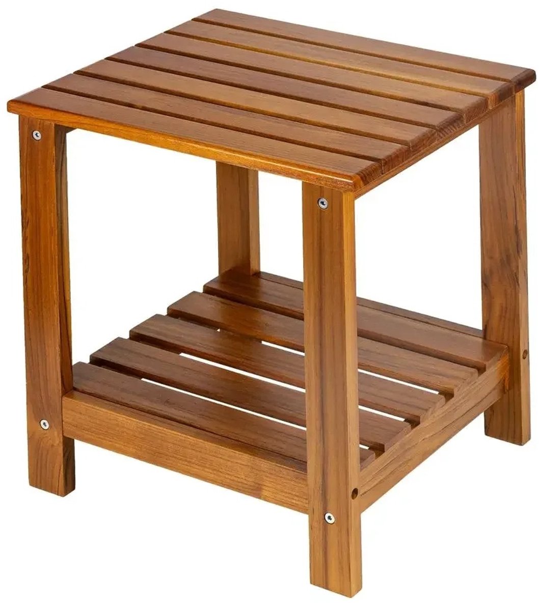 Geargalaxy Bijzettafel - Bijtafel - Tuintafel - Balkontafel - Decoratietafel - Koffietafel - Hoektafeltje - 40x33x44,5cm - Bruin