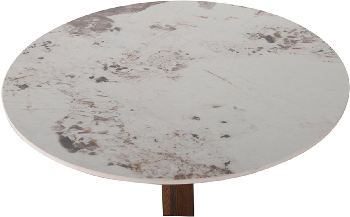 Pole to Pole Ronde Bistro Keukentafel Keramisch Marmer White