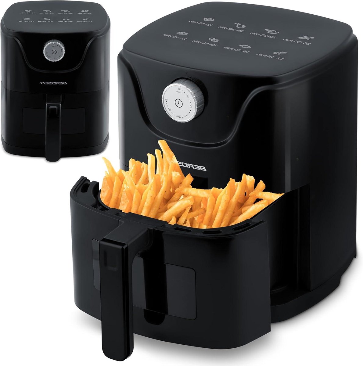 Heteluchtfriteuse - Airfryer zonder olie - Gezond eten - Met kijkvenster - 2.5 liter - Zwart