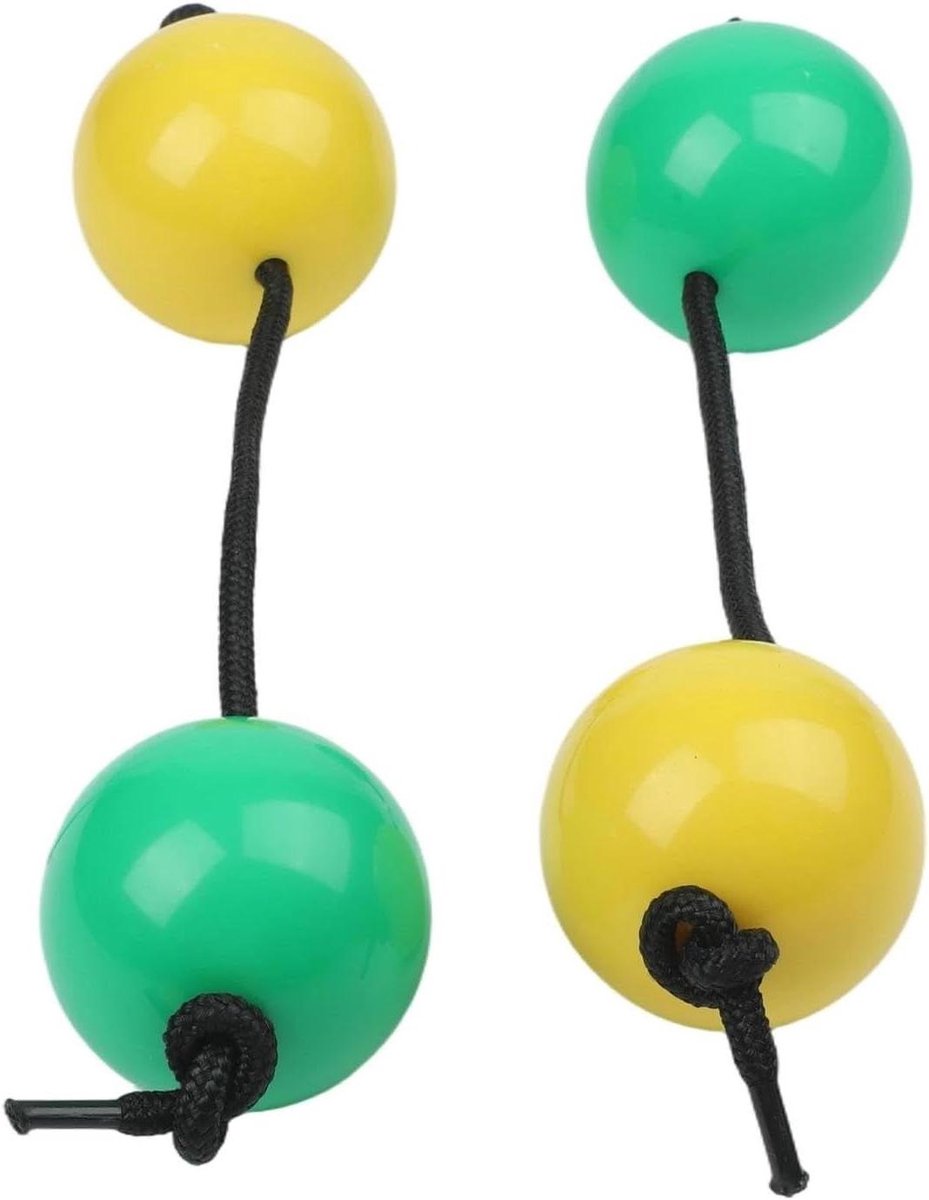 Zand Ei Shakers - Percussie Paar - Muziek Maken - Verstelbare Riem - 5 cm Diameter - Blauw Geel
