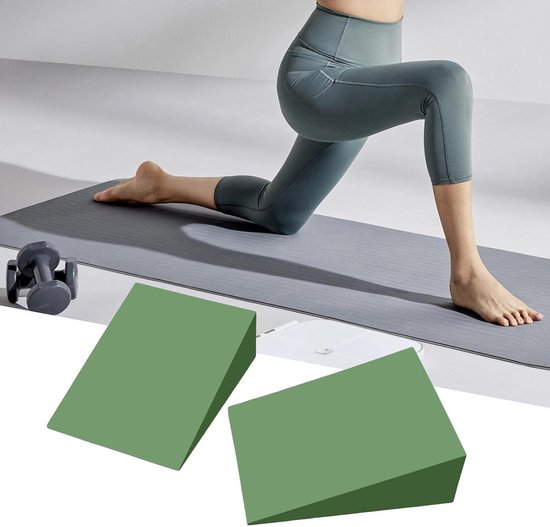 Yoga Wig Set - Squat Blok - Balans Training - Duurzaam EVA Schuim - Set van 2 - Groen — afbeelding 5