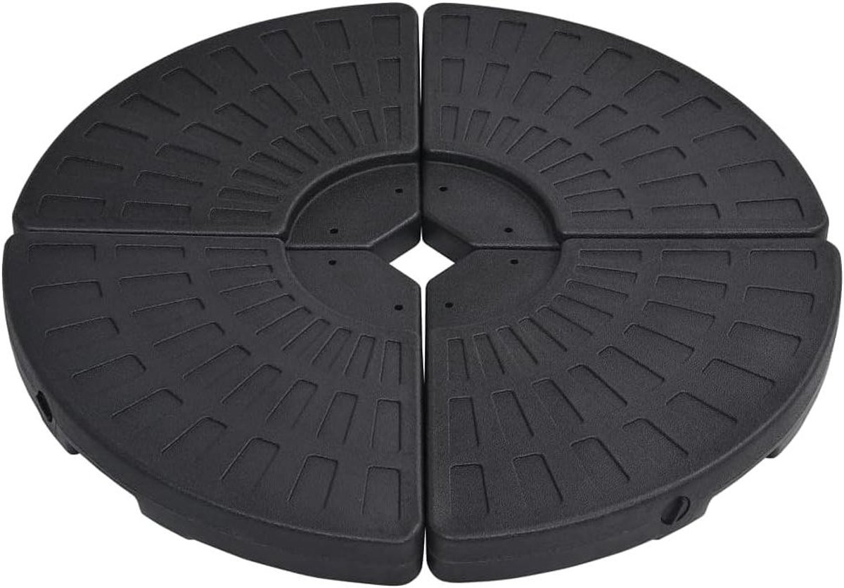 Paraplubasis Set - Parasolvoeten Buiten - Terras Stabiliseren - Vulbaar Met Zand - Set Van 4 - Zwart