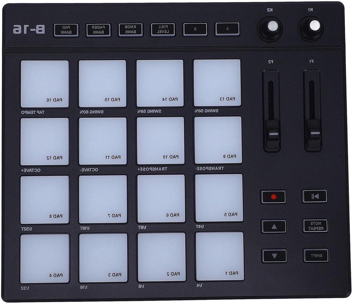 MIDI Controller - Muziek Keyboard - Muziek Productie - 16 Verlichte Pads - Draagbaar - Zwart