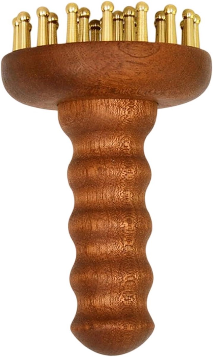 Hoofd massage kam - Hoofdhuid kam - Ontspanning stimuleren - Ergonomisch ontwerp - 15 x 9 x 9 cm - Koper