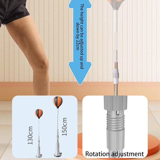 Bokszak met standaard - Snelheidstas - Fitness training - Sterke rebound - 130-150 cm - Zwart — afbeelding 5