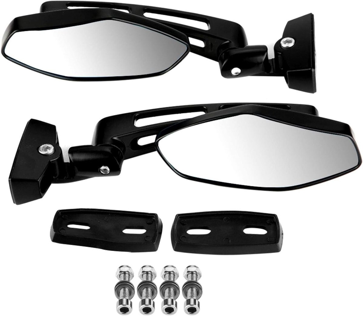 Set van 2 Racing Achteruitkijkspiegels voor Motoren met Schokbestendig Glas - Geschikt voor CBR 600, 900, 1000 RR en Meer