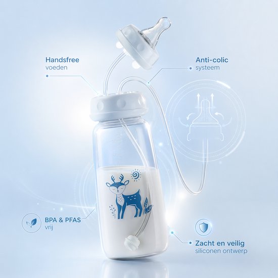 Hands-Free Babyfles 150 ml - BPA-vrij - Anti-Koliek - Hands Free Feeding Bottle - Voor Thuis & Onderweg van Chicco — afbeelding 2