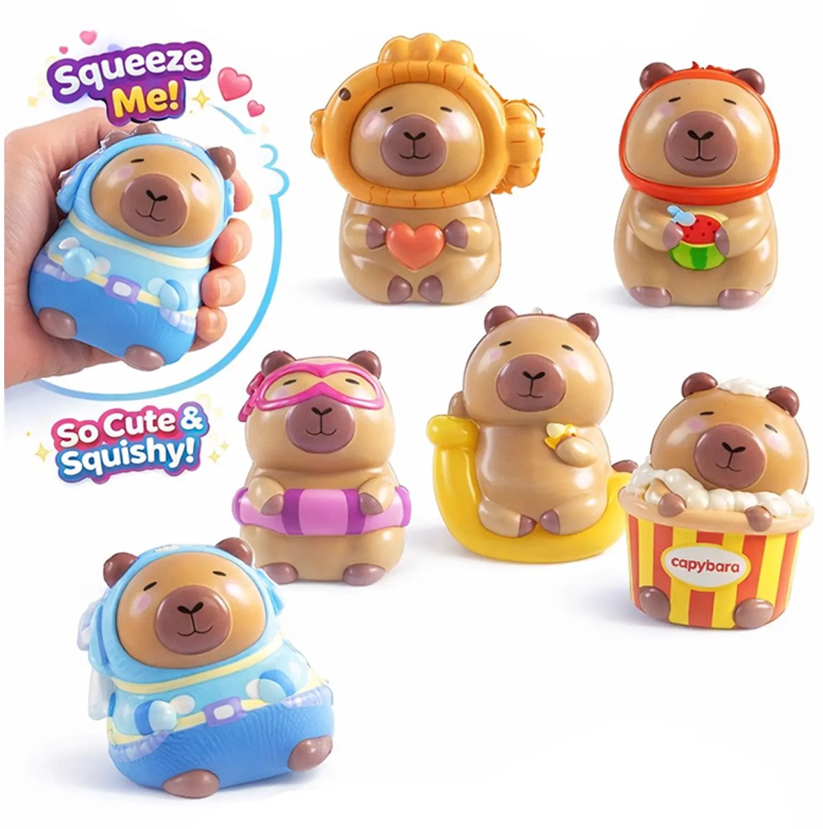 Squishy Capibara Stressbal 10 cm - Slow Rising - 1 exemplaar - Fidget Toy