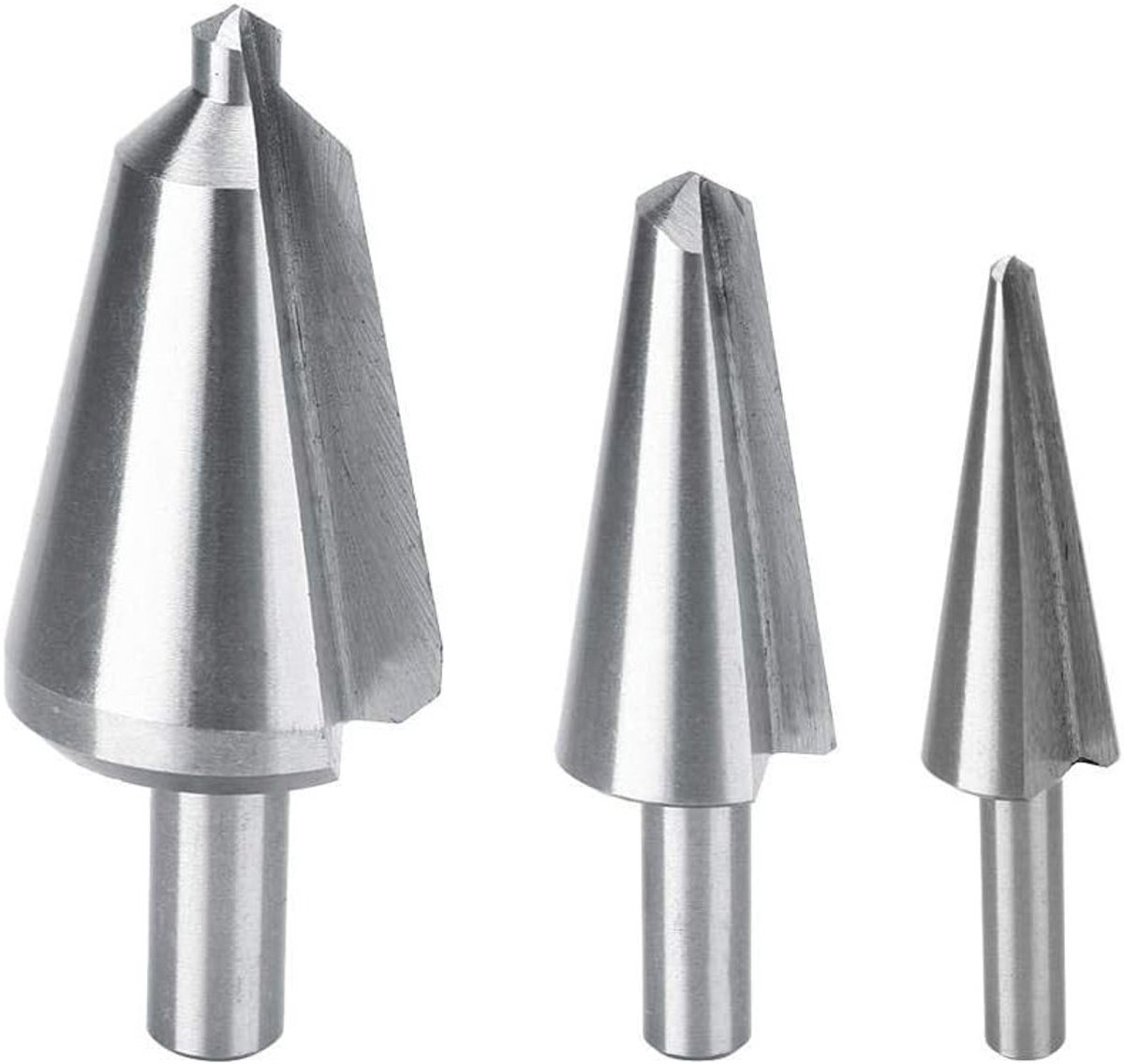 3-delige HSS Trapboor Set voor RVS, Metaal, Hout en Kunststof - 16-30,5 mm / 5-20 mm / 3-14 mm Tapered Boor voor Precisiewerk