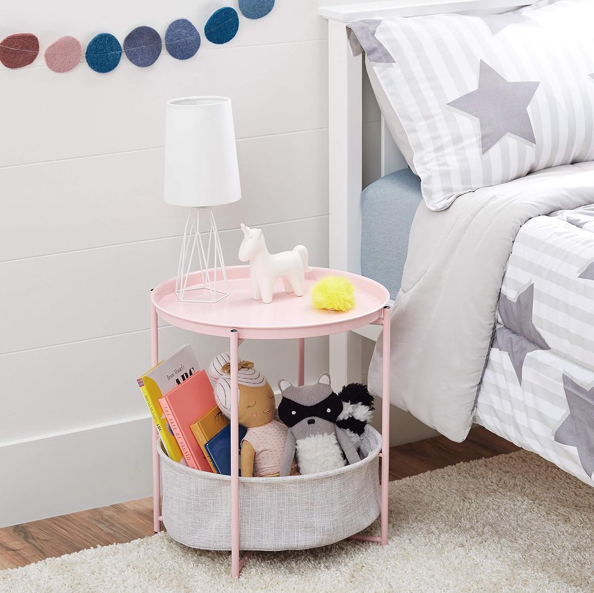 Luxe Bijzettafel – Roze – 45x45x48 cm – Industrohome