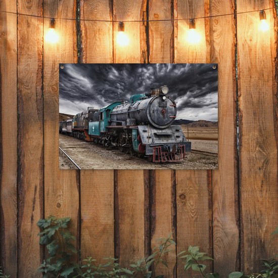 Posters de jardin extérieur Train - Storm - Rails - 90x60 cm - Toile jardin