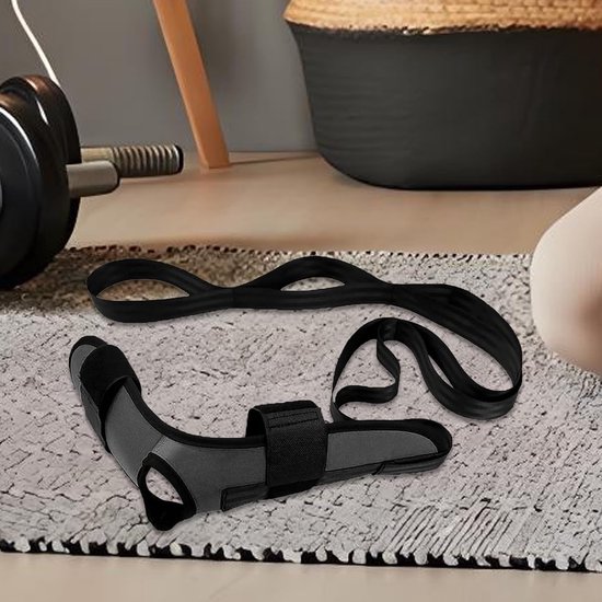 Yoga Stretching Strap - Beenstrekkerband - Fascia Stretcher - Unisex - Verlichting van Plantaire Fasciitis - Geschikt voor Fysiotherapie, Verlichting van Plantaire Fasciitis, Pilates, Dans, Gymnastiek - Grijs van Merkloos — afbeelding 5