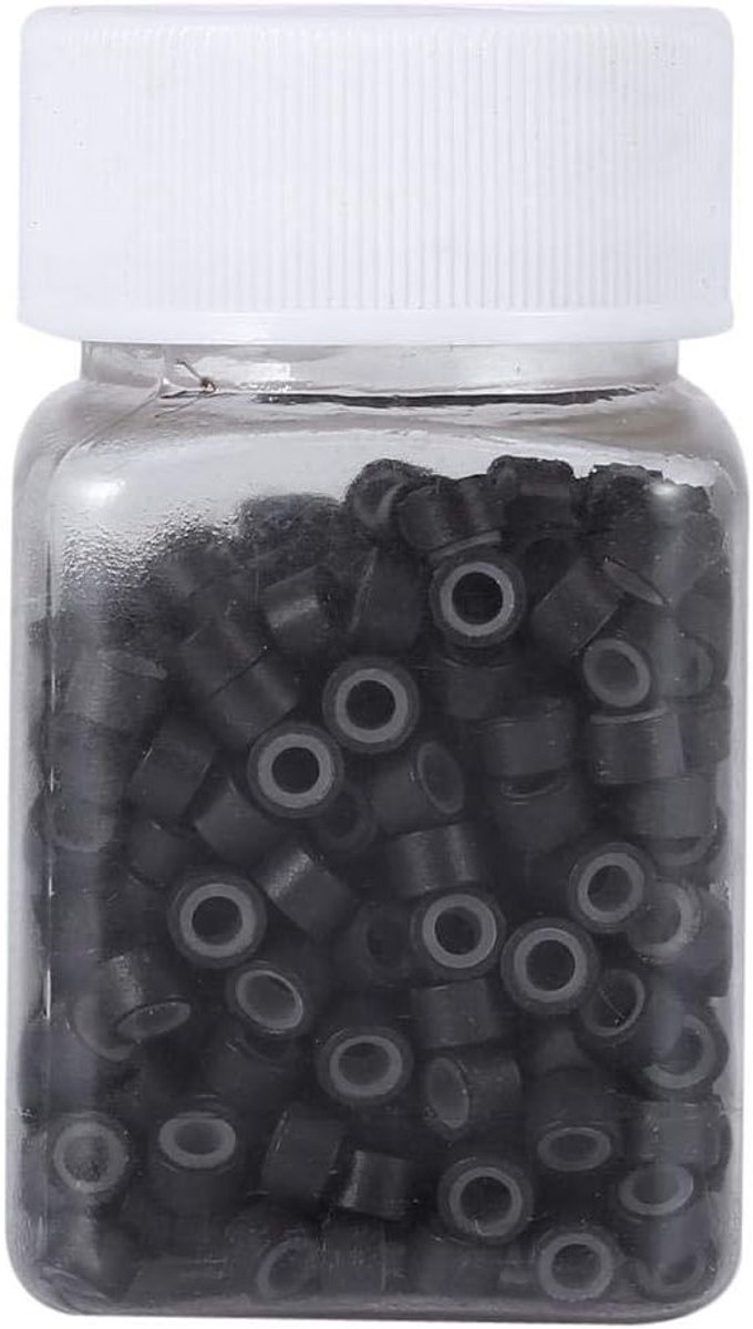 500 Stuks 5mm Haarverlenging Ringen, Siliconen Lined Link Ringen voor Menselijk Haar, 5 Kleuren, Geen Glijden, Perfect voor Haarstyling en Accessoires