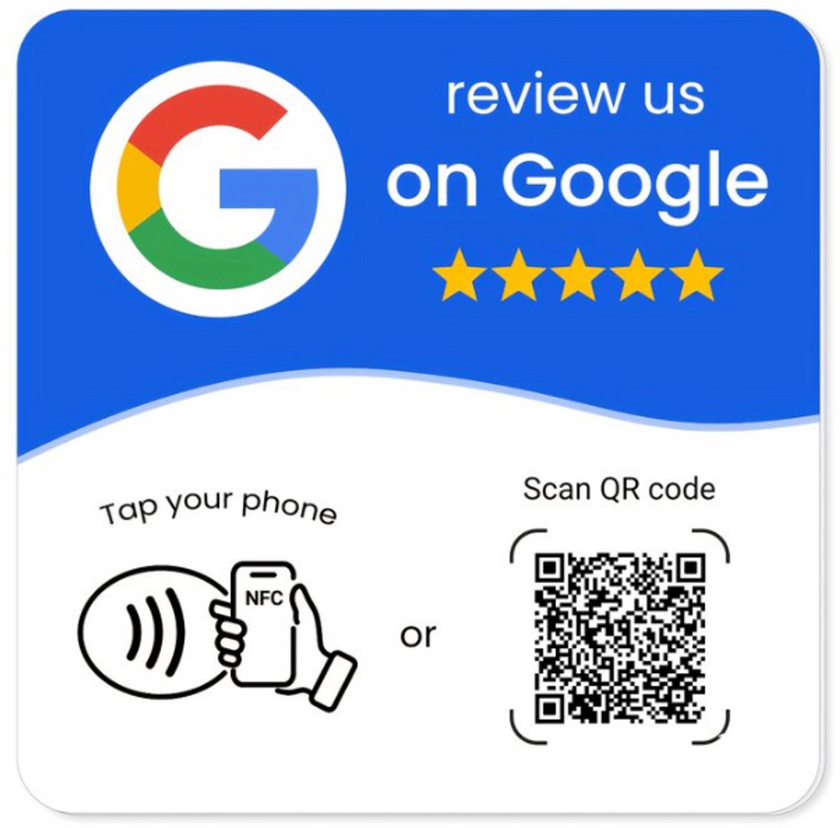 Google Review NFC Bord – QR Code Review Plaat – Meer Google Reviews Verzamelen – Contactloos Scannen – Voor Winkels, Horeca & Dienstverleners – Wit