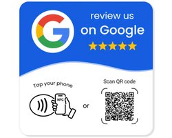 Google Review NFC Bord – QR Code Review Plaat – Meer Google Reviews Verzamelen – Contactloos Scannen – Voor Winkels, Horeca & Dienstverleners – Wit