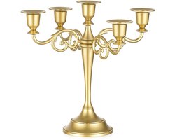 Vijfarmige kaarsenstandaards van vintage metaal voor sfeervolle decoratie in woonkamer, trouwlocaties en kersttafels