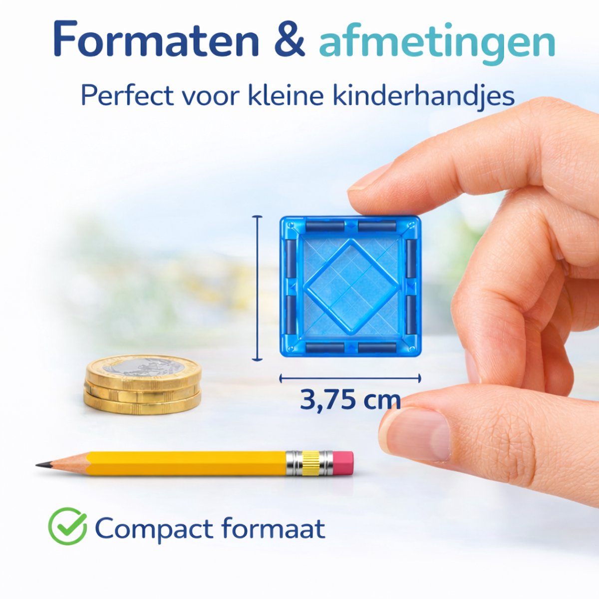 Joyage Magnetische tegels Reisset - Mini Magnetic tiles travel set - 26 stuks - Magnetisch bouwspeelgoed - Magnetisch speelgoed voor onderweg - Montessori Speelgoed voor in de auto vliegtuig - Magna tiles travel set - Magneten speelgoed constructie — afbeelding 6