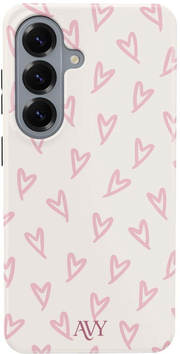 AVY Hoesje geschikt voor Samsung Galaxy S26 Plus | Cupid Blush | Hartjes | Roze | Hard Shell Back Cover | Compatibel met MagSafe & Qi2