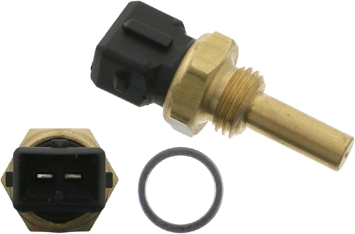 Koelvloeistoftemperatuursensor - Temperatuursensor Motor - Motorkoeling Controleren - Met Afdichtring - M14 x 15 - Zwart